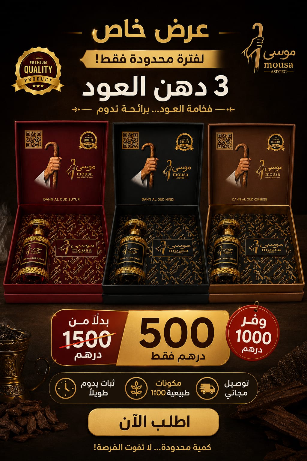 مجموعة دهن العود الفاخرة من موسى
